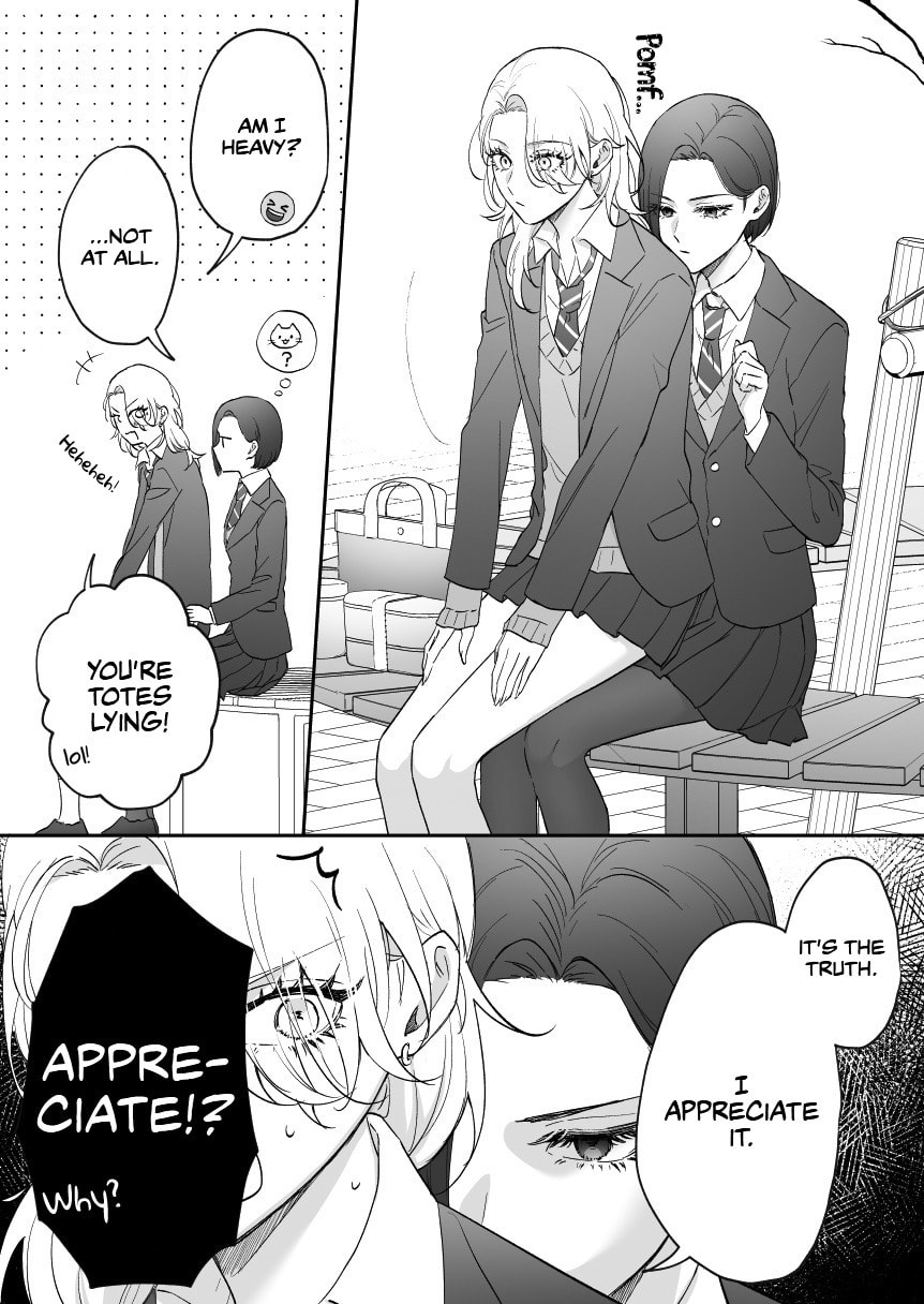 The gal, getting on the lap page 0